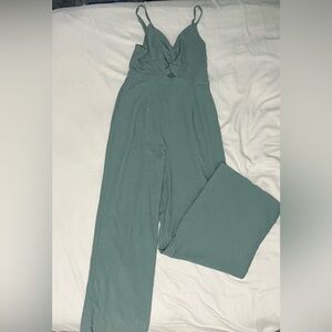 Trixxi Teal Wide Leg Jumpsuit